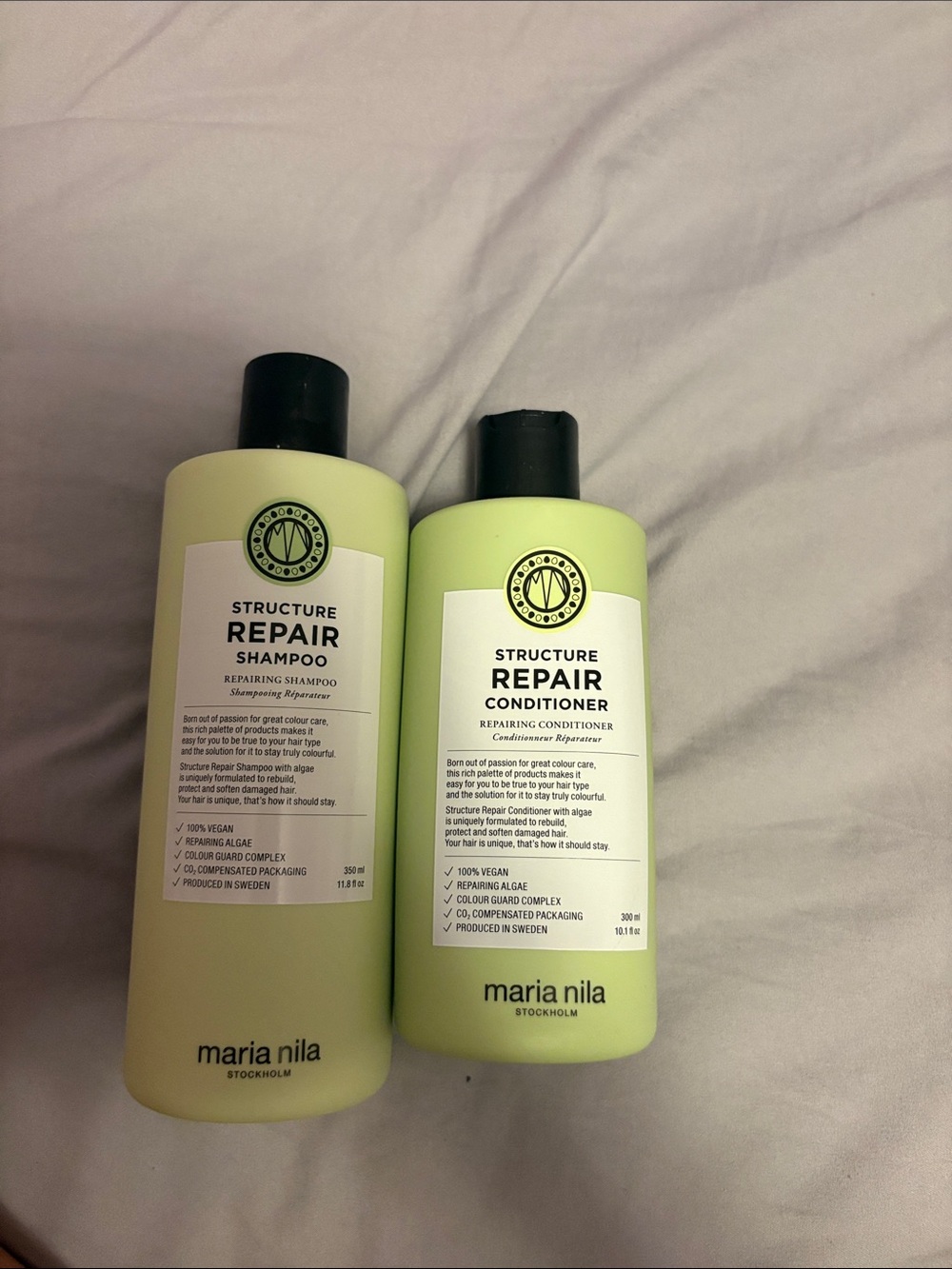 Maria Nila Structure Repair Shampoo & Conditioner Duo - Light Green